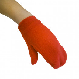 Варежки двухслойные из однотонного флиса