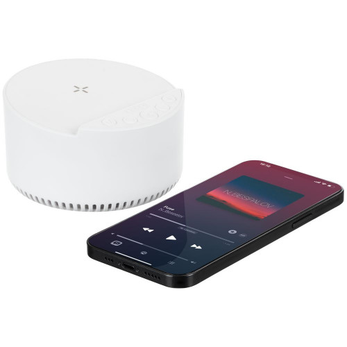 Bluetooth-колонка с беспроводной зарядкой relaxTime, белая