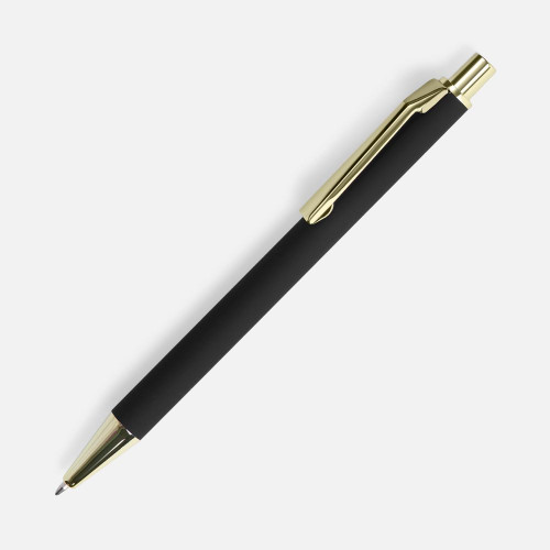 Ручка шариковая Lobby Soft Touch Gold, черная