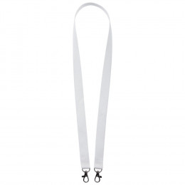 Лента для бейджа с 2 карабинами Carabine Duo, белая