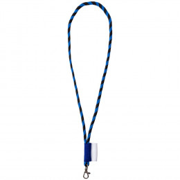 Шнурок для бейджа Tube Long, черный с синим