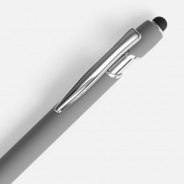 Ручка шариковая Pointer Soft Touch со стилусом, серая
