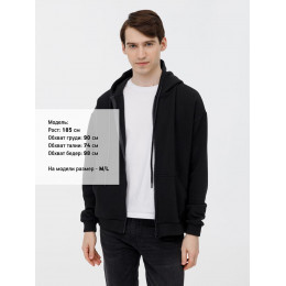 Толстовка унисекс оверсайз на молнии Zippy Terry, черная