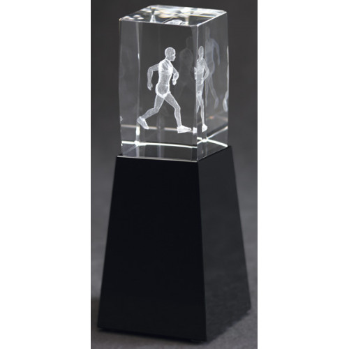 Награда хрустальная Бегун 50х50х180мм CAC50180/RUN
