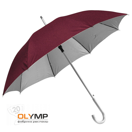 Зонт-трость с пластиковой ручкой "под алюминий" "Silver"